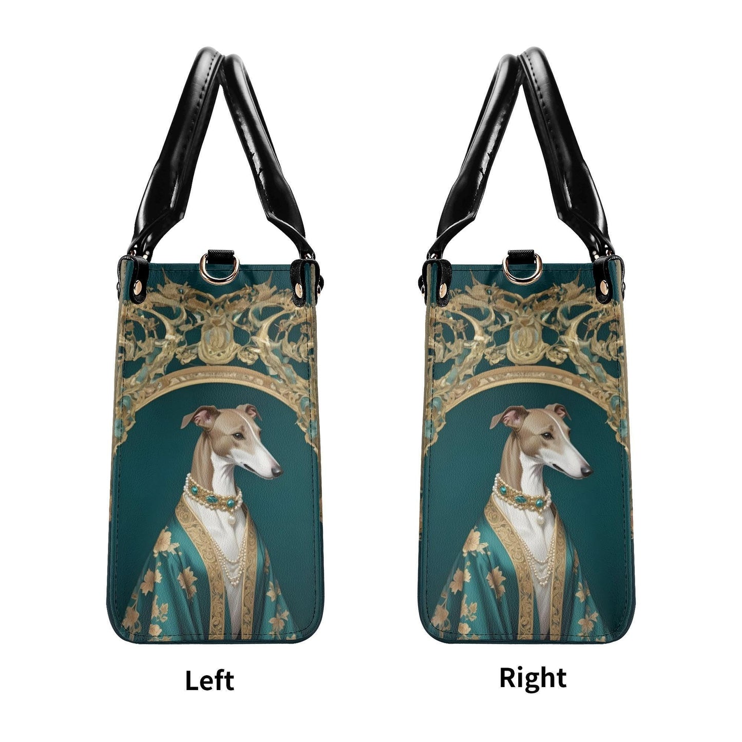 Greyhound Crossbody Bag in Silk Robe - Art Nouveau Vegan Leather Designer Purse, Unique Gift for Women