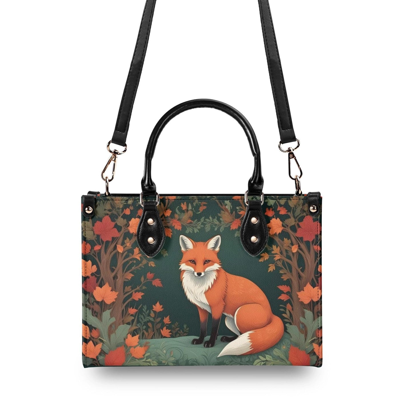 Sly Red Fox Bag Cute Crossbody Bag Unique Purse Cute Purse, Luxury Bag Vegan Leather Bags Printed Designer Bag