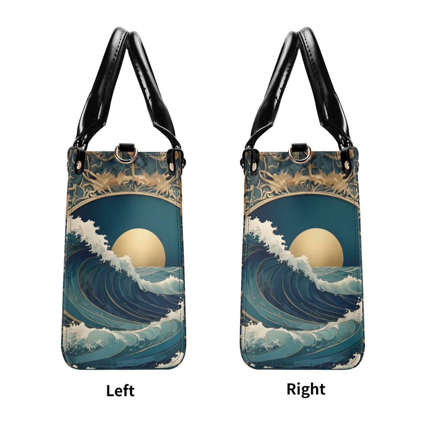 Ocean Waves Crossbody Bag - Nature-Inspired Vegan Leather Designer Purse, Unique Gift for Women
