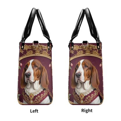 Distinguished Basset Hound Crossbody Bag - Art Nouveau Vegan Leather Purse, Unique Gift for Dog Lovers