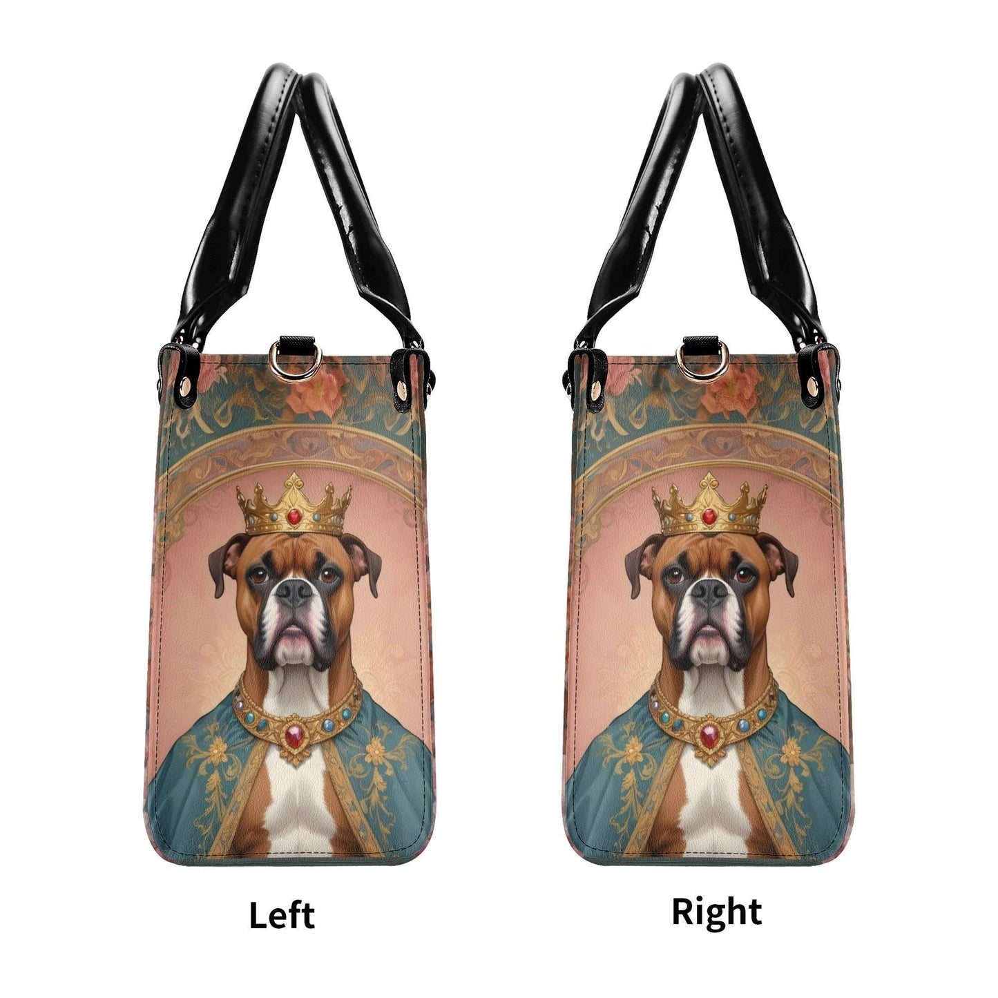 Boxer King Dog Portrait Crossbody Bag - Unique Vegan Leather Purse, Luxury Gift for Dog Lovers