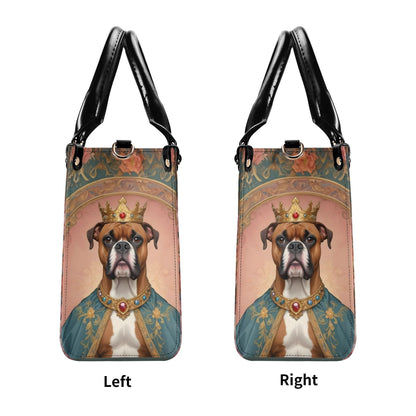 Boxer King Dog Portrait Crossbody Bag - Unique Vegan Leather Purse, Luxury Gift for Dog Lovers