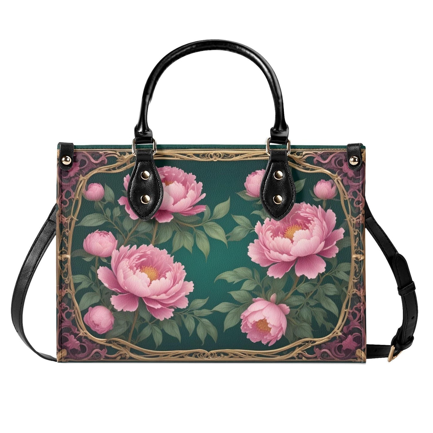 Enchanted Peonies Bag Cute Crossbody Bag Unique Purse Cute Purse, Luxury Bag Vegan Leather Bags Printed Designer Bag