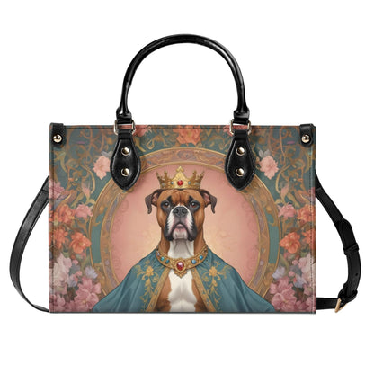 Boxer King Dog Portrait Crossbody Bag - Unique Vegan Leather Purse, Luxury Gift for Dog Lovers