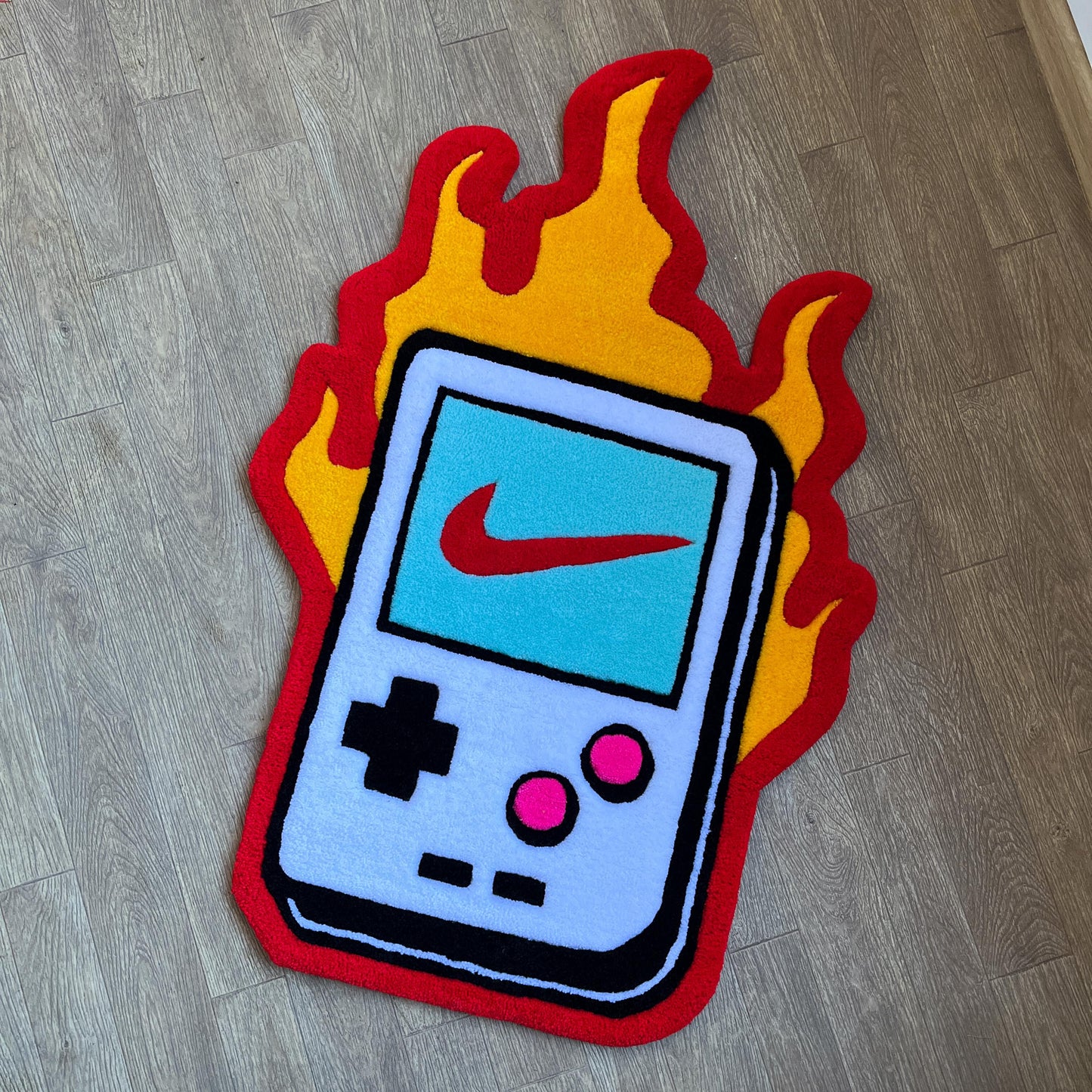 Custom Tufted Rugs.Game Boy Rug.Rugs for bedroom aesthetic.Fire rug.Logo rugs.Cute rugs.Funny rugs.Gifts for them.Customized.hypebeast rugs.