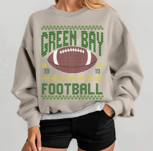 Green Bay Football Christmas Sweatshirt, Green Bay Shirt Retro Style 90s Unisex Crewneck, Graphic Tee Gift For Football Fan Sport, Xmas Gift