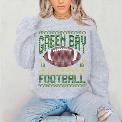 Green Bay Football Christmas Sweatshirt, Green Bay Shirt Retro Style 90s Unisex Crewneck, Graphic Tee Gift For Football Fan Sport, Xmas Gift