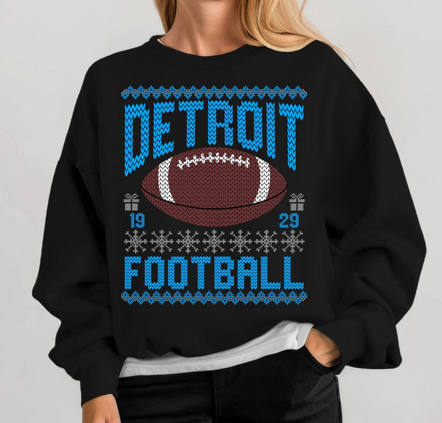 Detroit Football Christmas Sweatshirt, Detroit Football Sweatshirt, Vintage Style Detroit Football shirt, Sunday Football,Gift For Christmas