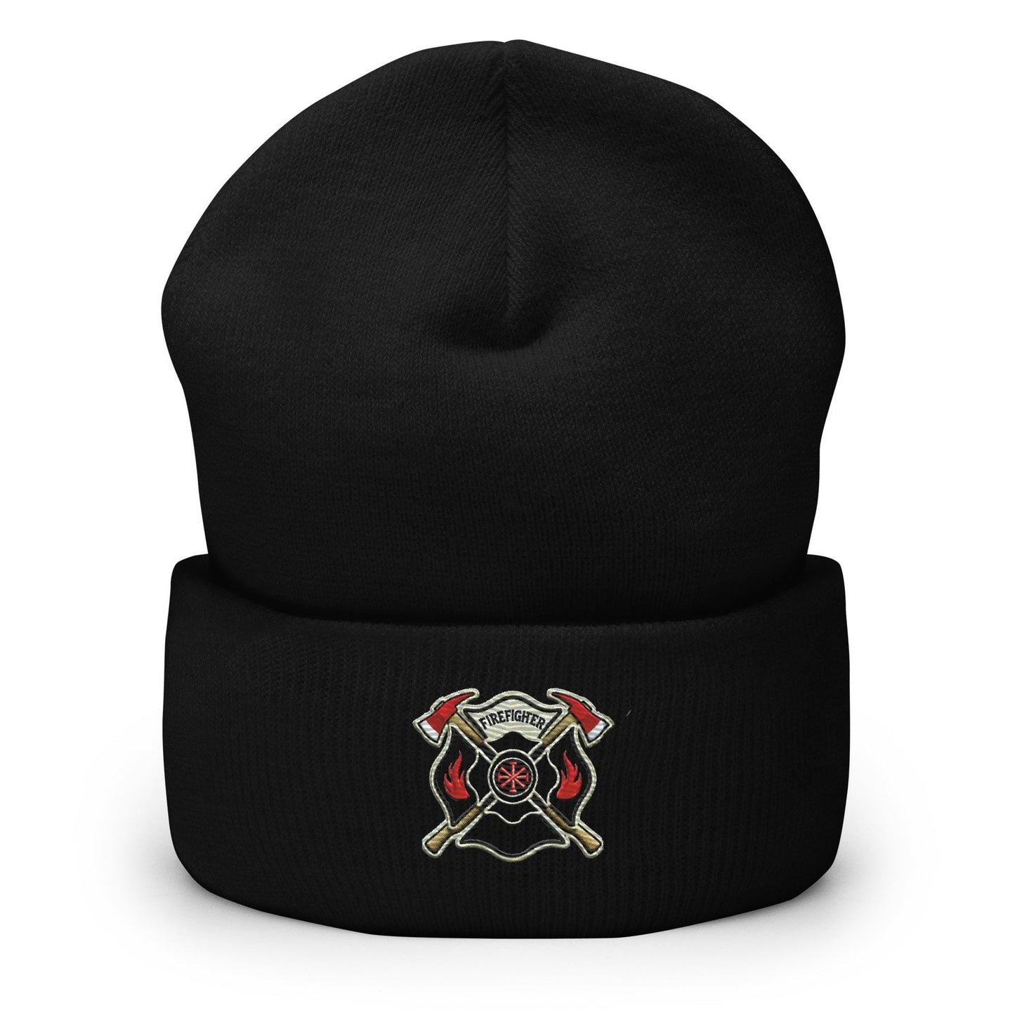 Firefighter Shield and Axe Embroidered Beanie | Winter Hat