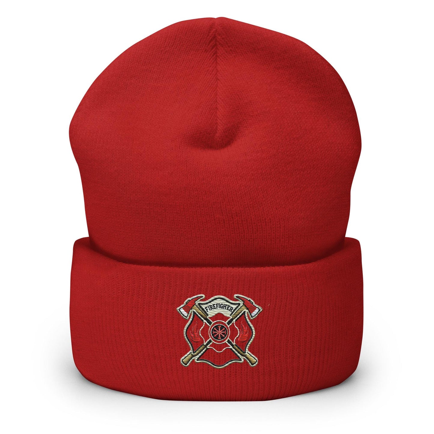Firefighter Shield and Axe Embroidered Beanie | Winter Hat