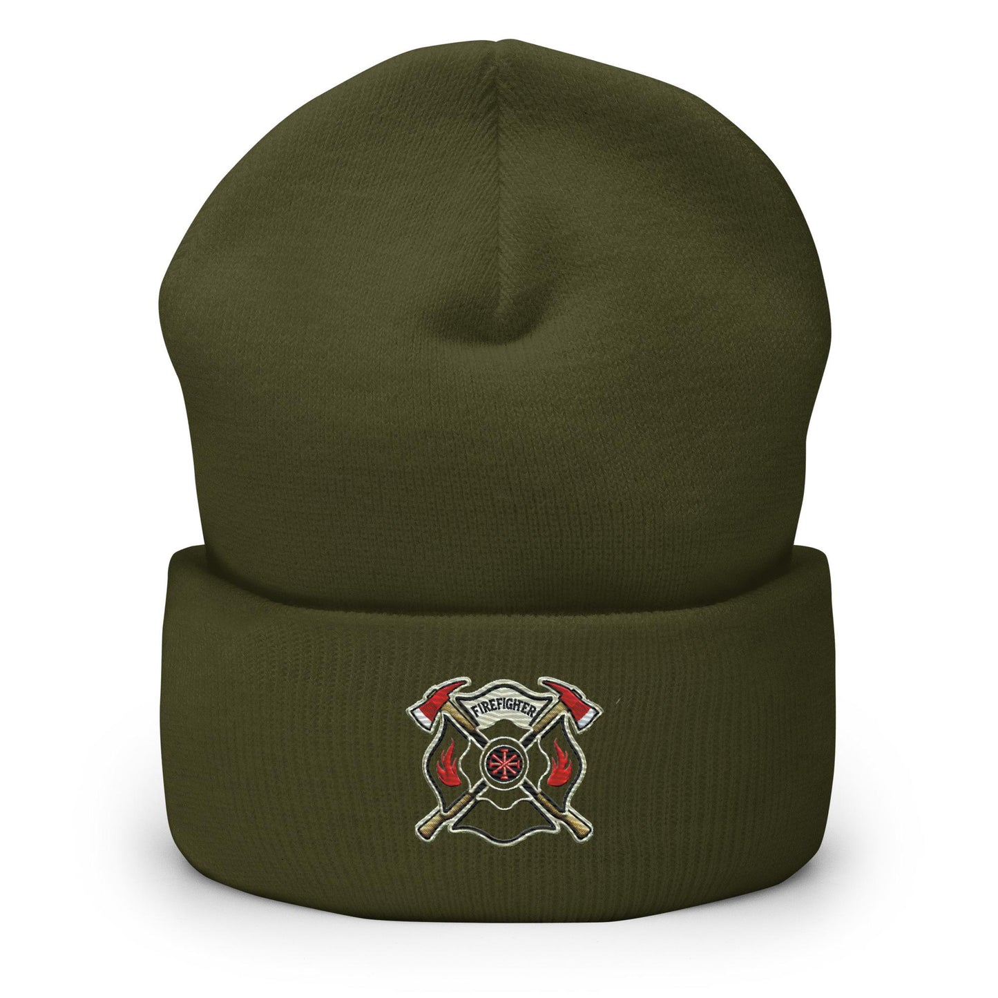 Firefighter Shield and Axe Embroidered Beanie | Winter Hat