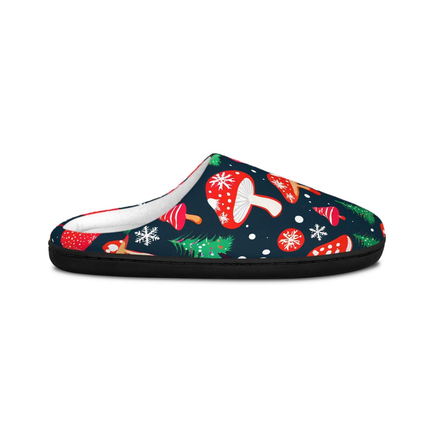 Holiday Slippers Christmas-Mushrooms Red, Snowflakes Design Festive Women's Indoor HouseShoes Holiday Home Weare Comfortable Footwear