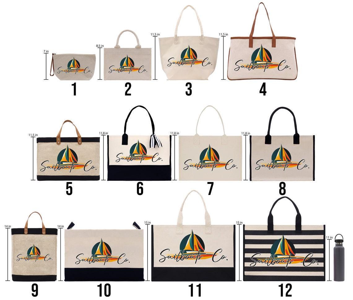 Personalized Monogram Embroidery Cotton Canvas Beach Tote Bag Initial Tote Bridesmaid Gift Tote Custom Beach Bag Gift for Her A-Z - Black