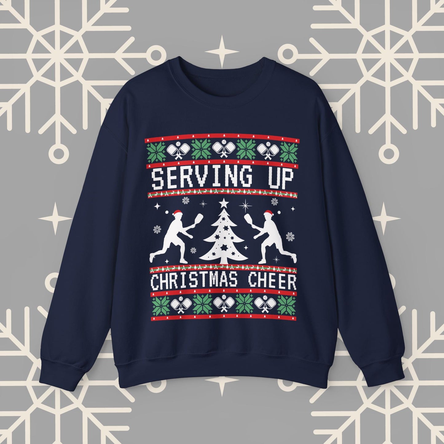 Pickleball Ugly Christmas , Serving Up Christmas Cheer Sweatshirt, Pickleball Holiday Party Crewneck, Pickleballer Gifts