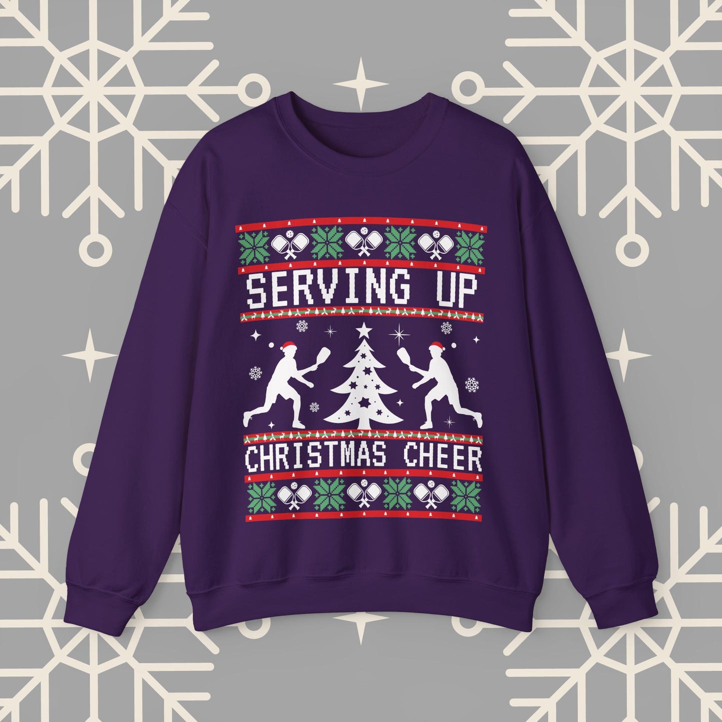 Pickleball Ugly Christmas , Serving Up Christmas Cheer Sweatshirt, Pickleball Holiday Party Crewneck, Pickleballer Gifts