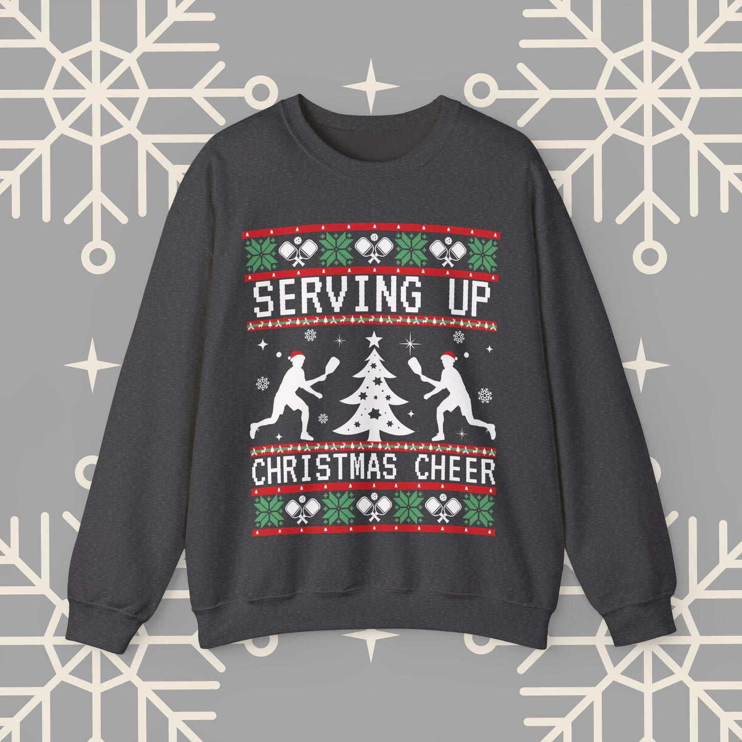 Pickleball Ugly Christmas , Serving Up Christmas Cheer Sweatshirt, Pickleball Holiday Party Crewneck, Pickleballer Gifts