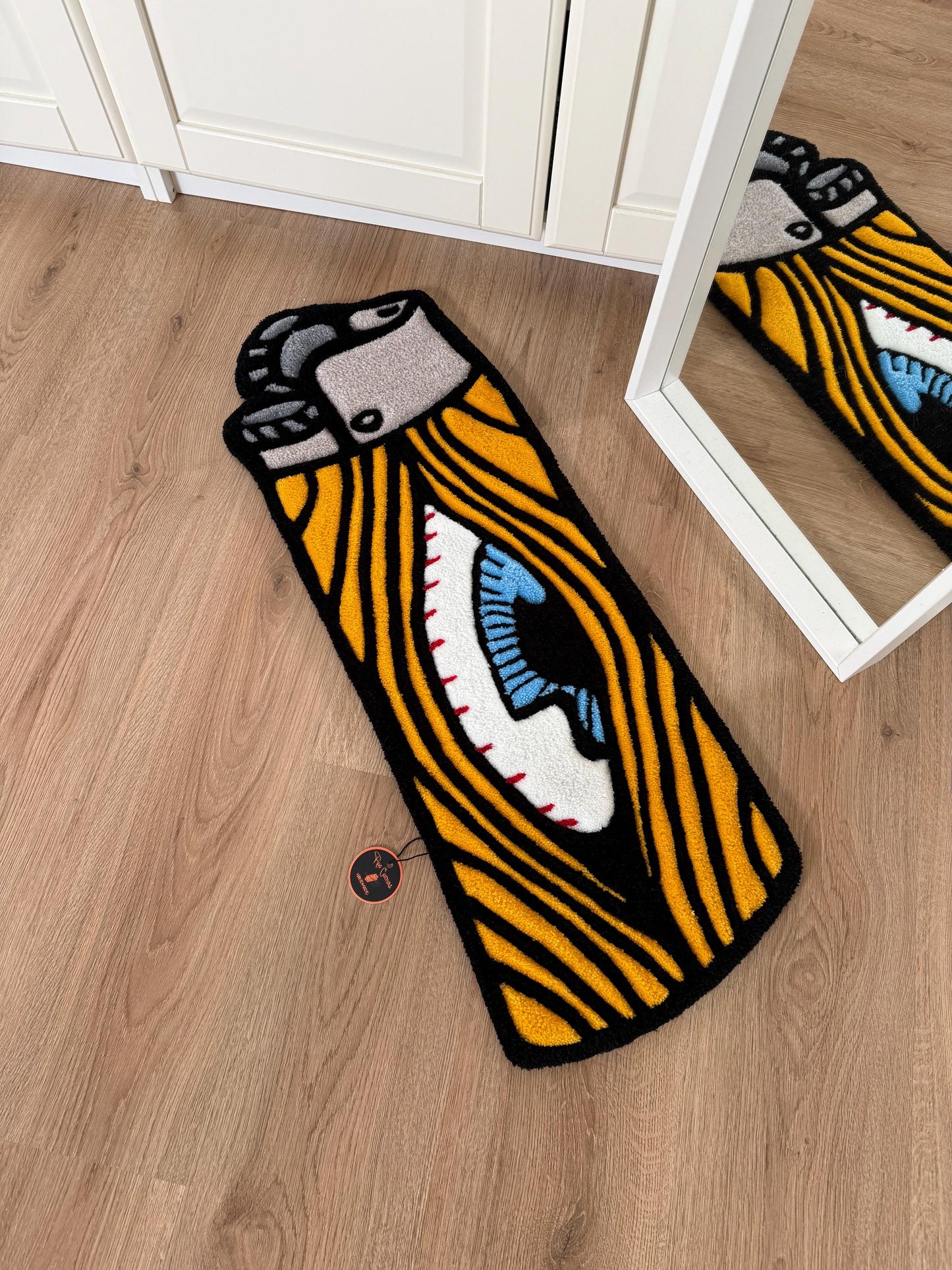 Yellow Lighter Handmade Rug | Custom Rug, Lighter Rug, Tufted Rug, tufting rug, Home Decor