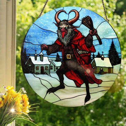 Krampus: Stained Glass Style Window Hanging