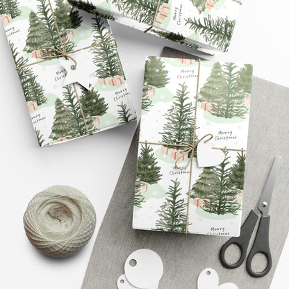 Christmas Tree Christmas Gift Wrapping Papers - Natural Christmas Gift wrap - Classic Gift Wrap - Simple Gift Wrap