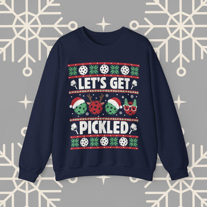 Pickleball Ugly Christmas , Let's Get Pickled, Pickleballer Sweatshirt, Funny Holiday Jumper, Pickleball Gifts