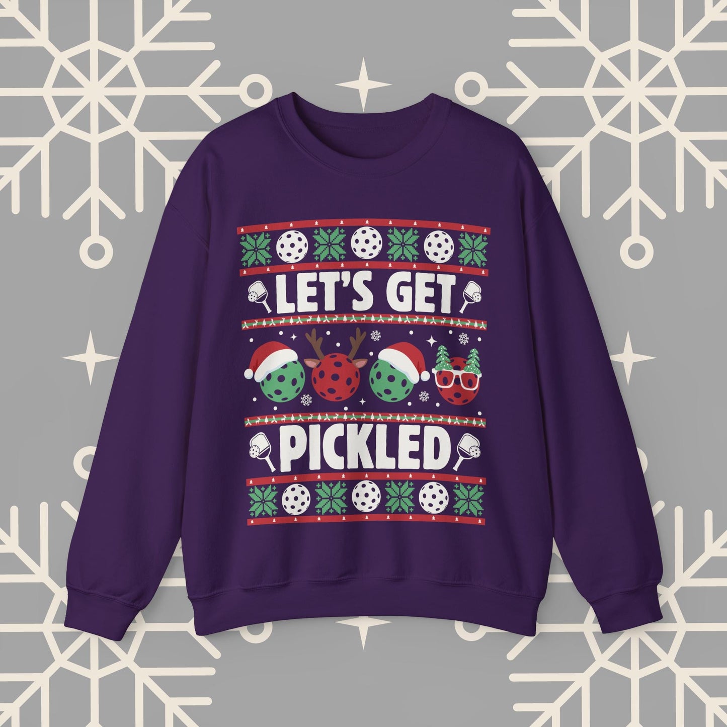 Pickleball Ugly Christmas , Let's Get Pickled, Pickleballer Sweatshirt, Funny Holiday Jumper, Pickleball Gifts