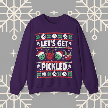 Pickleball Ugly Christmas , Let's Get Pickled, Pickleballer Sweatshirt, Funny Holiday Jumper, Pickleball Gifts
