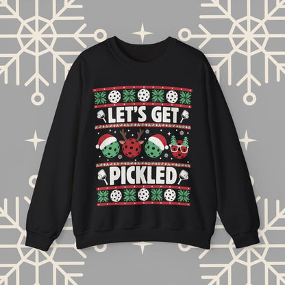 Pickleball Ugly Christmas , Let's Get Pickled, Pickleballer Sweatshirt, Funny Holiday Jumper, Pickleball Gifts