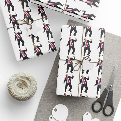 Wrapping Papers, Christmas Gift Wrap, Trump 47 Dancing Republican Gag Gift, Funny Paper, White Elephant Gifts