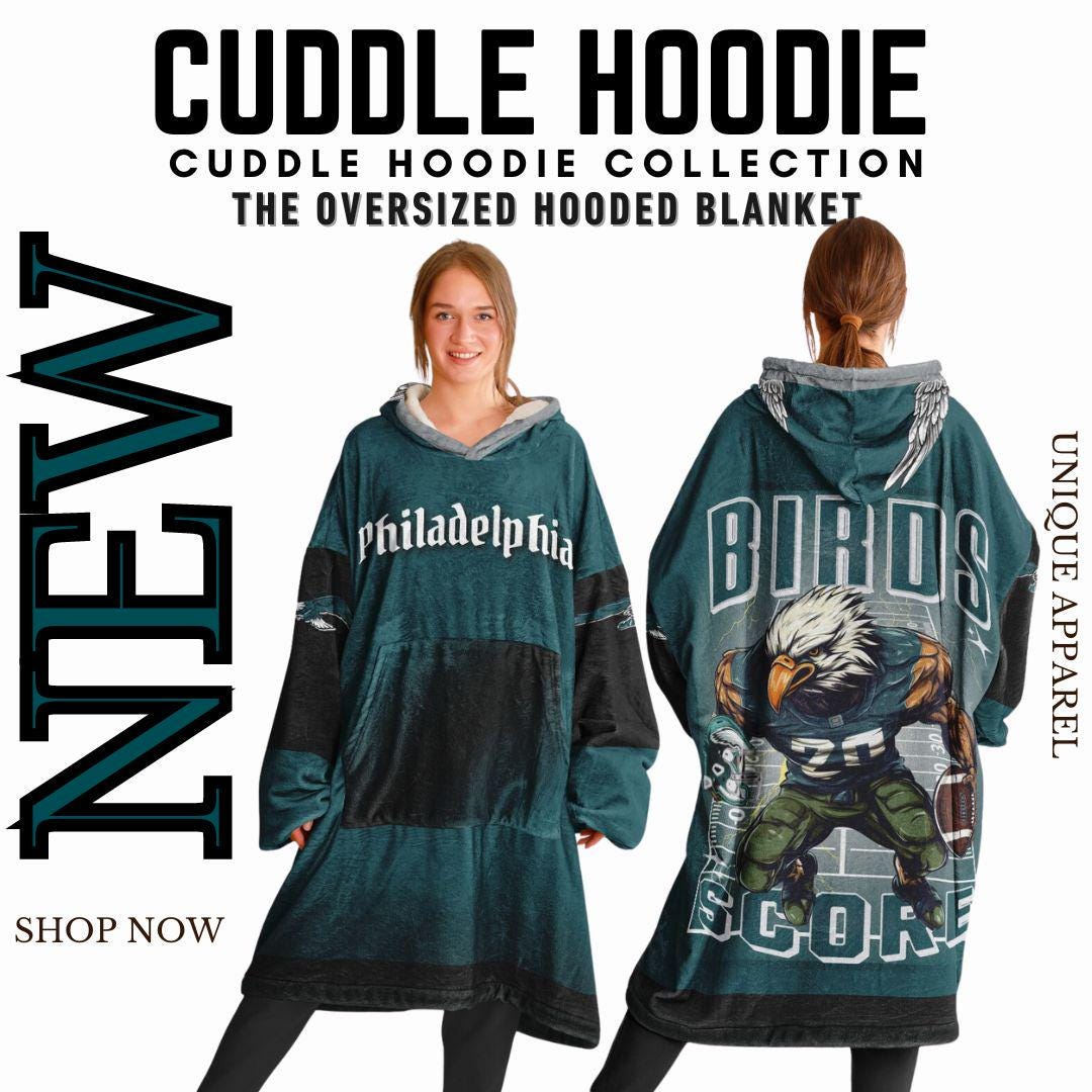 Philadelphia Birds Oversized Cuddle Hoodie Blanket: Football Fan Gift