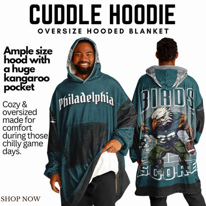 Philadelphia Birds Oversized Cuddle Hoodie Blanket: Football Fan Gift