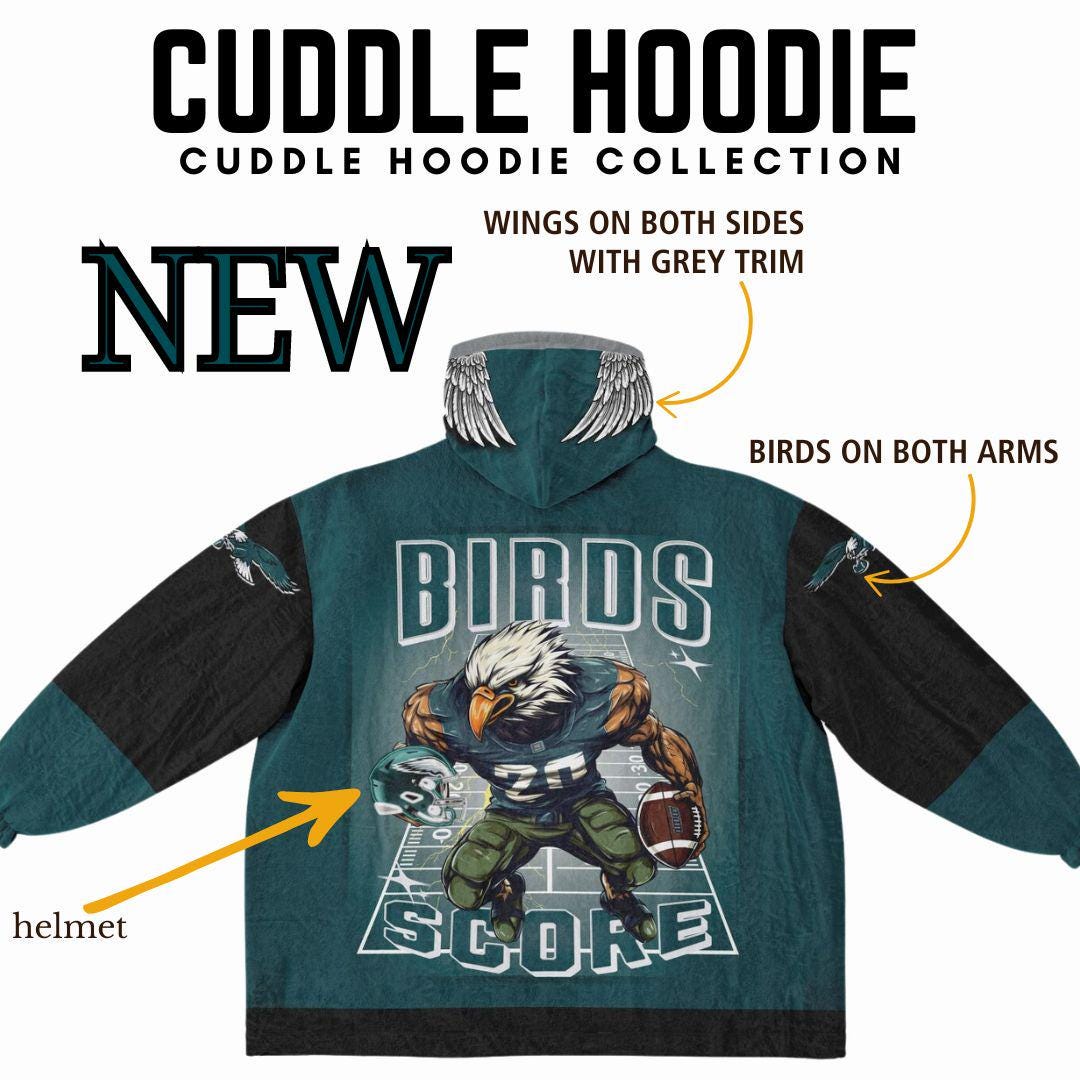 Philadelphia Birds Oversized Cuddle Hoodie Blanket: Football Fan Gift