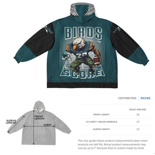 Philadelphia Birds Oversized Cuddle Hoodie Blanket: Football Fan Gift