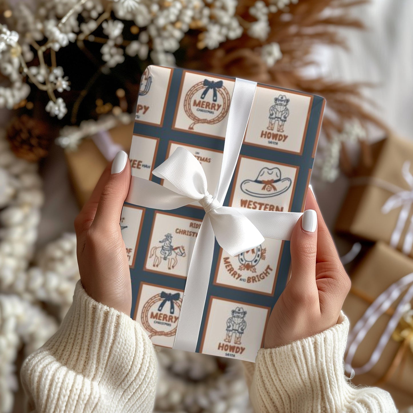 Western Cowboy  Gift Wrap Papers - Pick  Western Print - Retro Classic Country Western Cowgirl