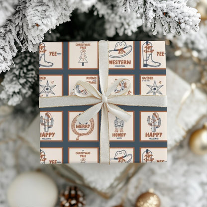 Western Cowboy  Gift Wrap Papers - Pick  Western Print - Retro Classic Country Western Cowgirl