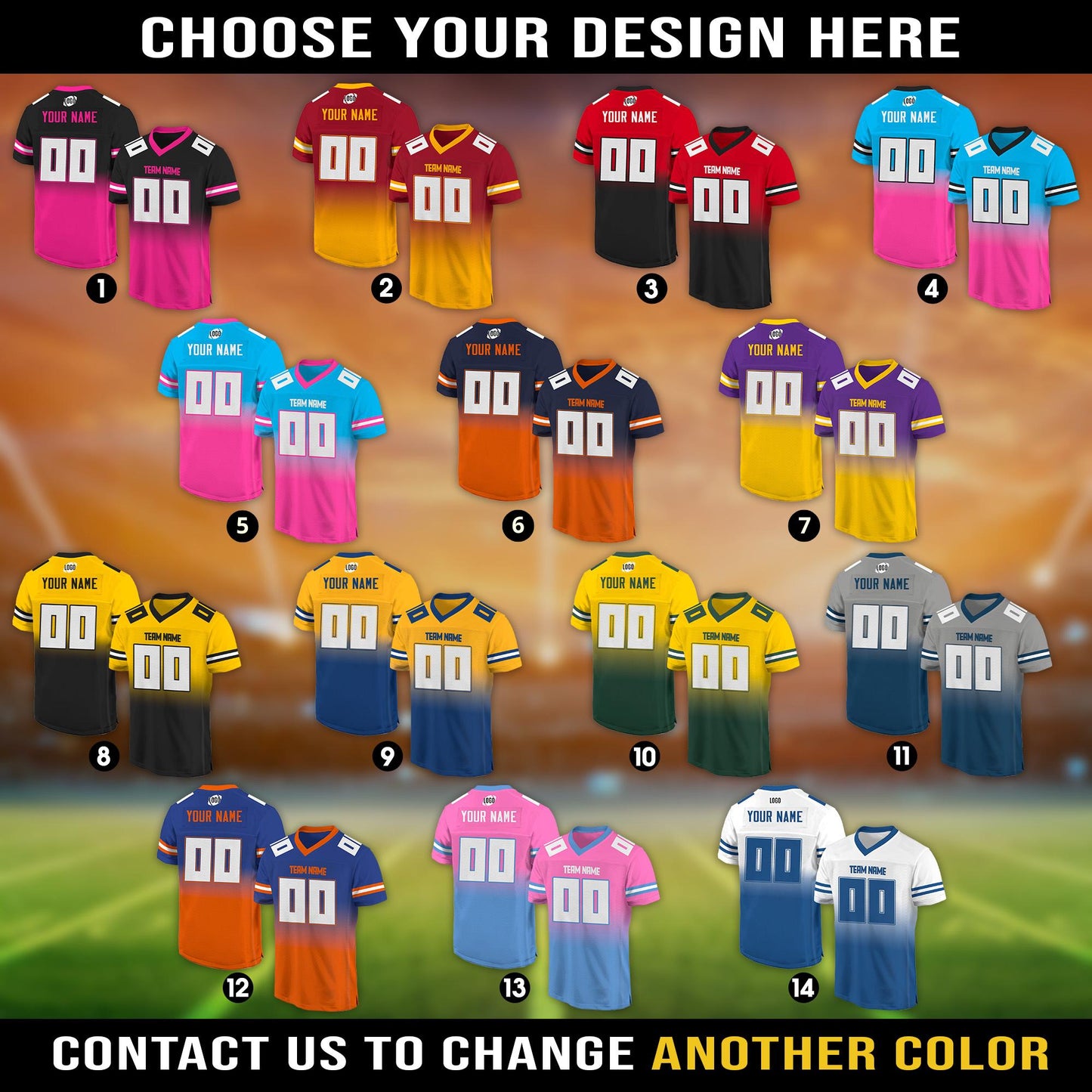 Personalized Team Name & Number Football Jersey Custom For Adult Youth Preschool, Custom Football Jersey For American Football Fans Game Day