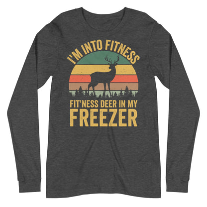hunting long sleeve shirts, Im into fitness fitness deer in my freezer, long sleeve hunting shirt, gift for hunter for men