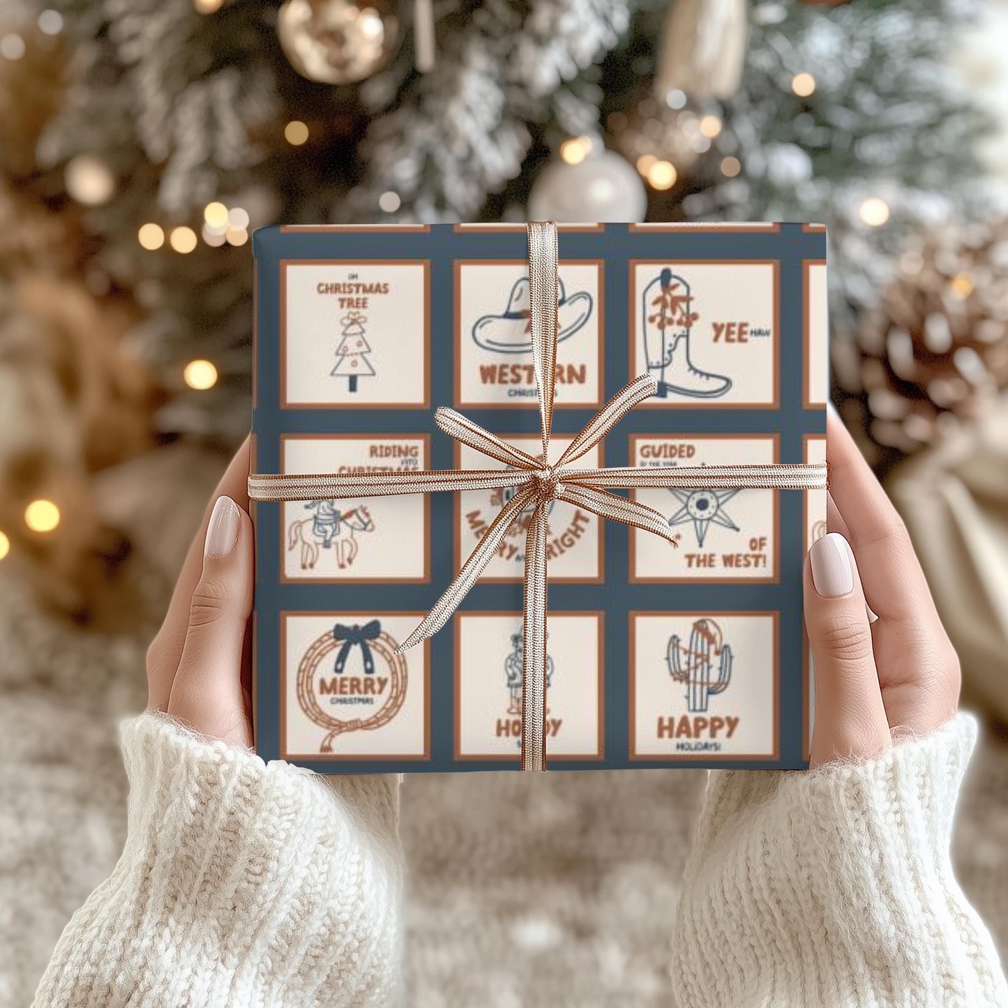 Western Cowboy  Gift Wrap Papers - Pick  Western Print - Retro Classic Country Western Cowgirl