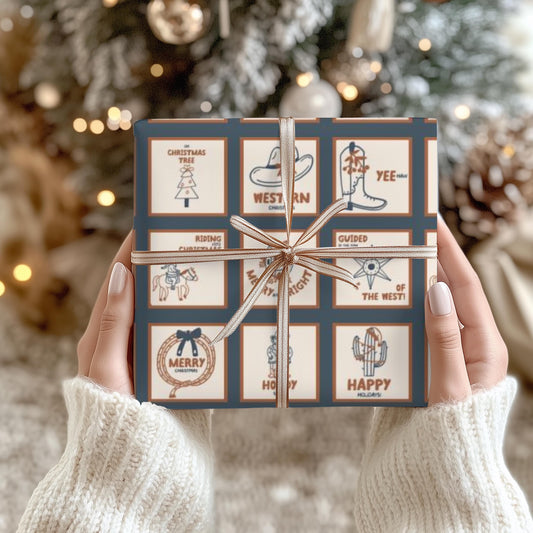 Western Cowboy  Gift Wrap Papers - Pick  Western Print - Retro Classic Country Western Cowgirl