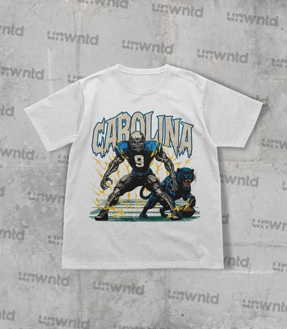 Carolina Football Shirt - Graphic Tees - Skeleton Shirt - Merch Tee - Gift Shirt - Bootleg Shirt - Skeleton Football Shirt - Panthers