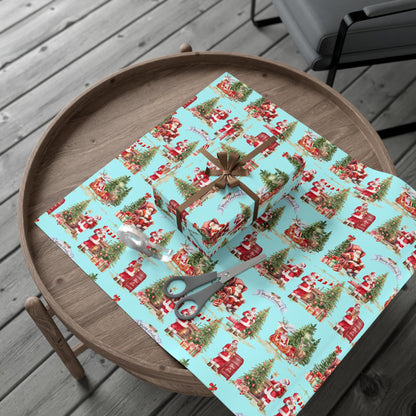 Vintage Santa Gift Wrap Papers - Retro Christmas Gift wrapping - Nostalgic Santa Claus Wrapping paper