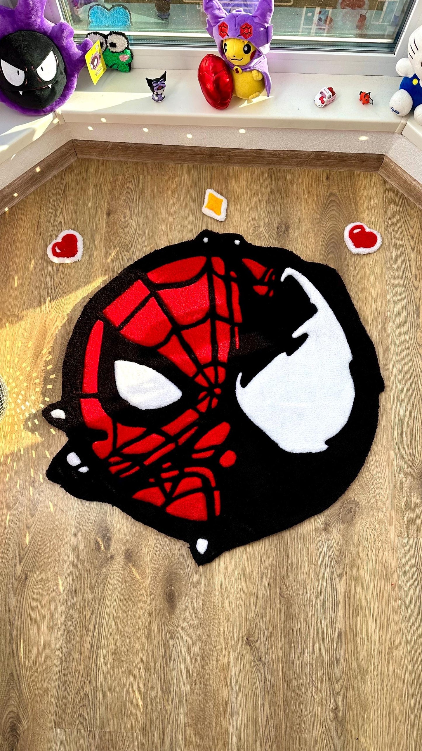 Head Tufted Rug – Cute Puffy Rug, Handmade Fluffy Decor, Kids Room or Bedroom Rug, Unique Gift for Comic Fans