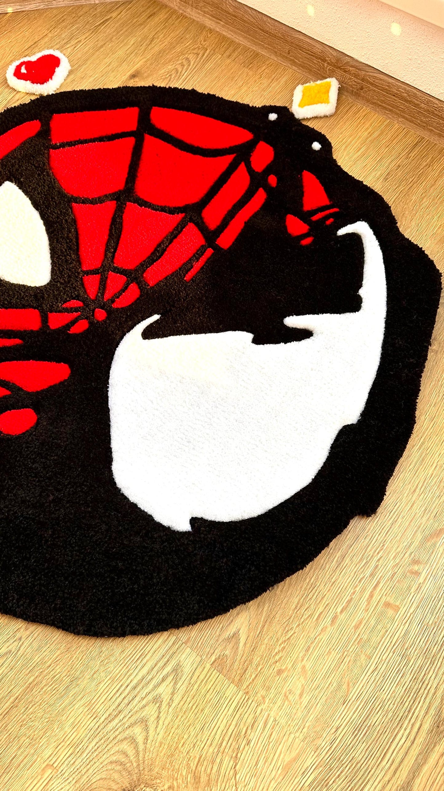 Head Tufted Rug – Cute Puffy Rug, Handmade Fluffy Decor, Kids Room or Bedroom Rug, Unique Gift for Comic Fans