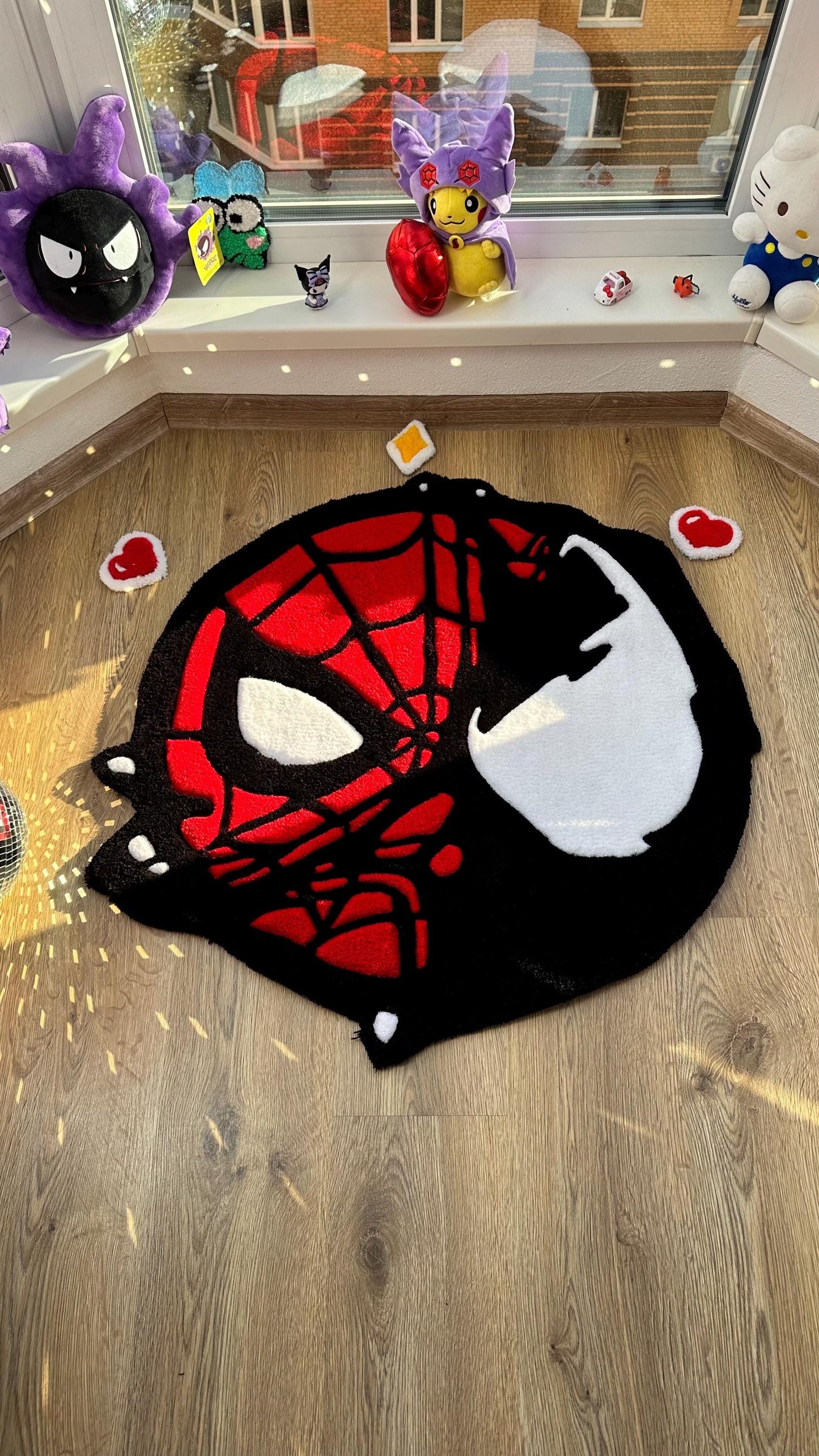 Head Tufted Rug – Cute Puffy Rug, Handmade Fluffy Decor, Kids Room or Bedroom Rug, Unique Gift for Comic Fans