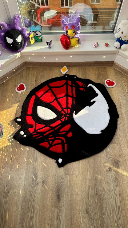 Head Tufted Rug – Cute Puffy Rug, Handmade Fluffy Decor, Kids Room or Bedroom Rug, Unique Gift for Comic Fans