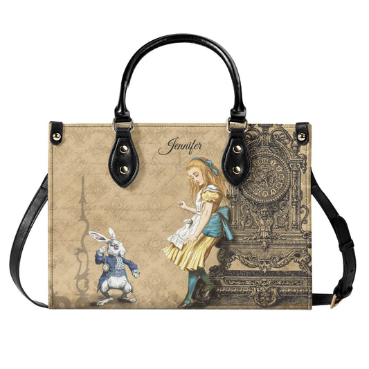 Custom Alice In Wonderland Leather Handbag