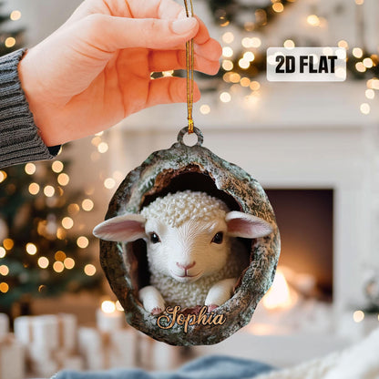 Personalized Sheep 2D Flat Ornament, Custom Sheep Christmas Tree Ornament, Sheep Christmas Home Decor, Farm Ornament, Gift for Animal Lovers