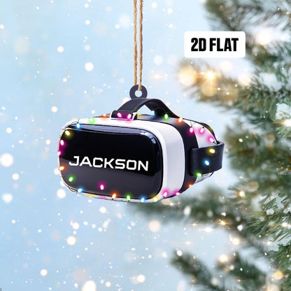 Personalized VR Headset 2D Flat Ornament, Custom Name Virtual Reality Ornament, VR Controller Ornament, Metaverse Holiday Ornament Gift