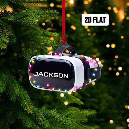 Personalized VR Headset 2D Flat Ornament, Custom Name Virtual Reality Ornament, VR Controller Ornament, Metaverse Holiday Ornament Gift