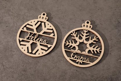 Personalized Wooden Ornament, Xmas Gift, Holiday Ornament, Laser Cut Ornament, Engraved Gift, Christmas Tree Decor, Rustic Decor, Wood Gift