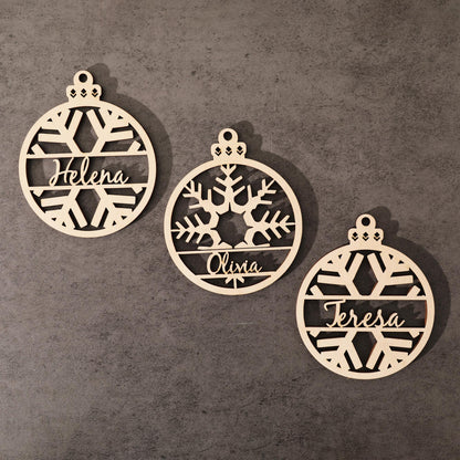 Wooden Ornament, Personalized Christmas Gift, Custom Name, Laser Cut Ornament, Engraved Ornament, Personalized Decor, Christmas Ornament